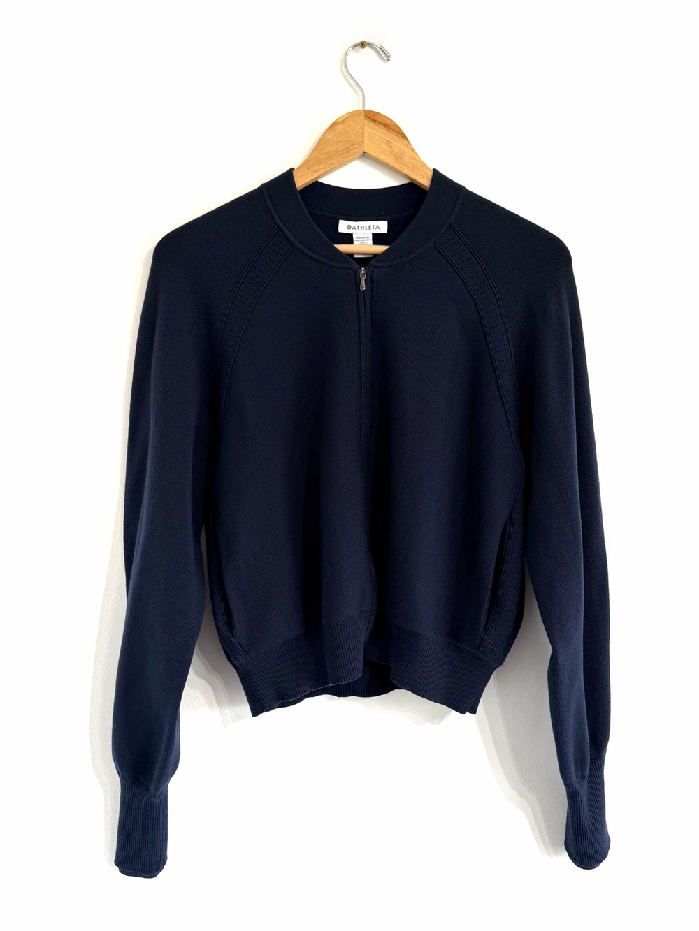 Athleta Advantage Sweater Navy blue knit cardigan - Picture 2 of 12